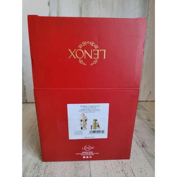 Lenox holiday Santa's list salt pepper set Shaker Xmas‎ decor - Picture 1 of 7